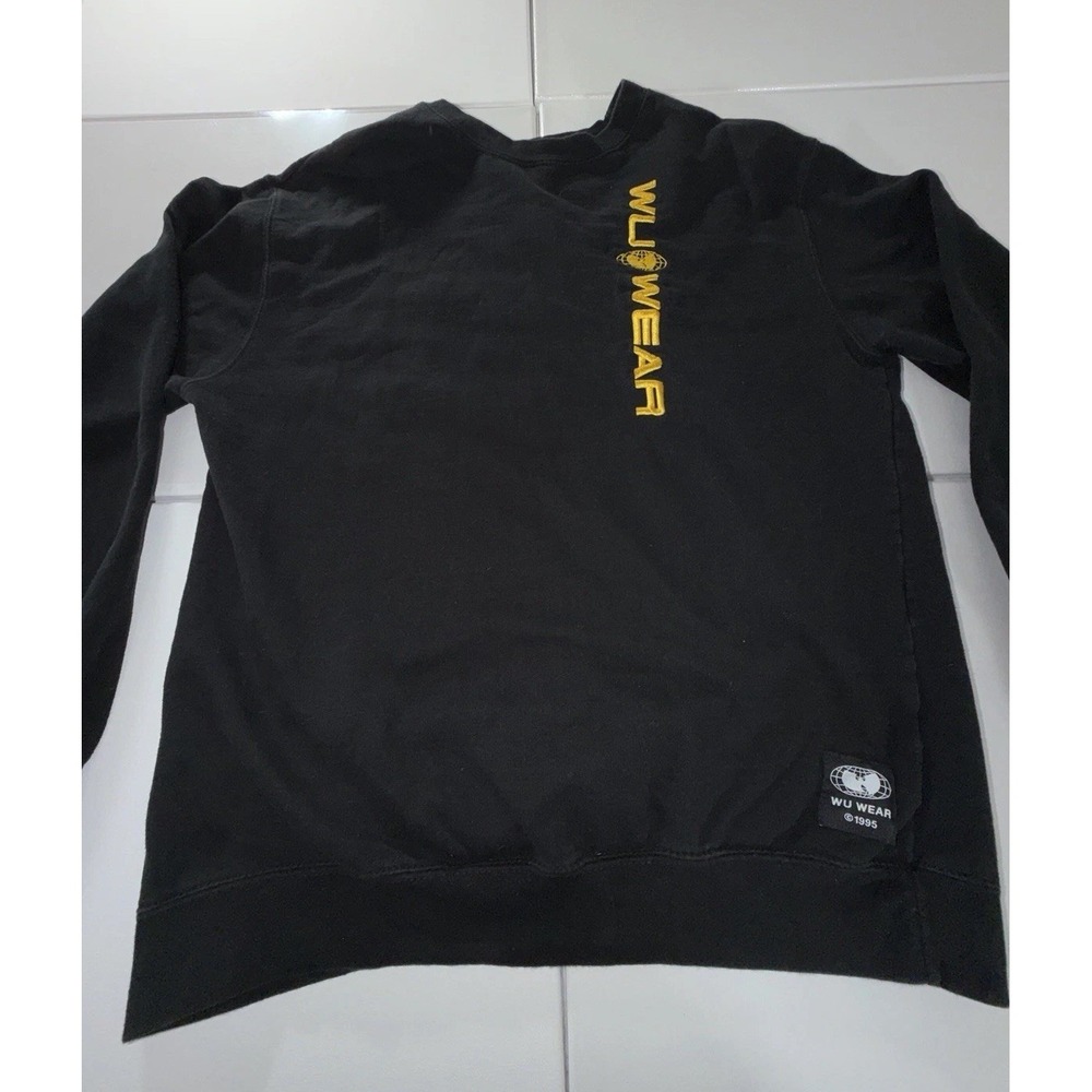 Vintage OG 1995 Wu Wear Wu Tang Clan Crewneck Pullover Black Sweatshirt Size M
